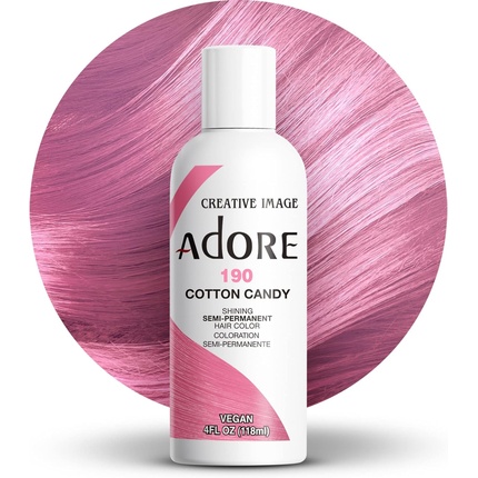 

Сияющая полуперманентная краска для волос 190 Сладкая вата 118 мл Adore