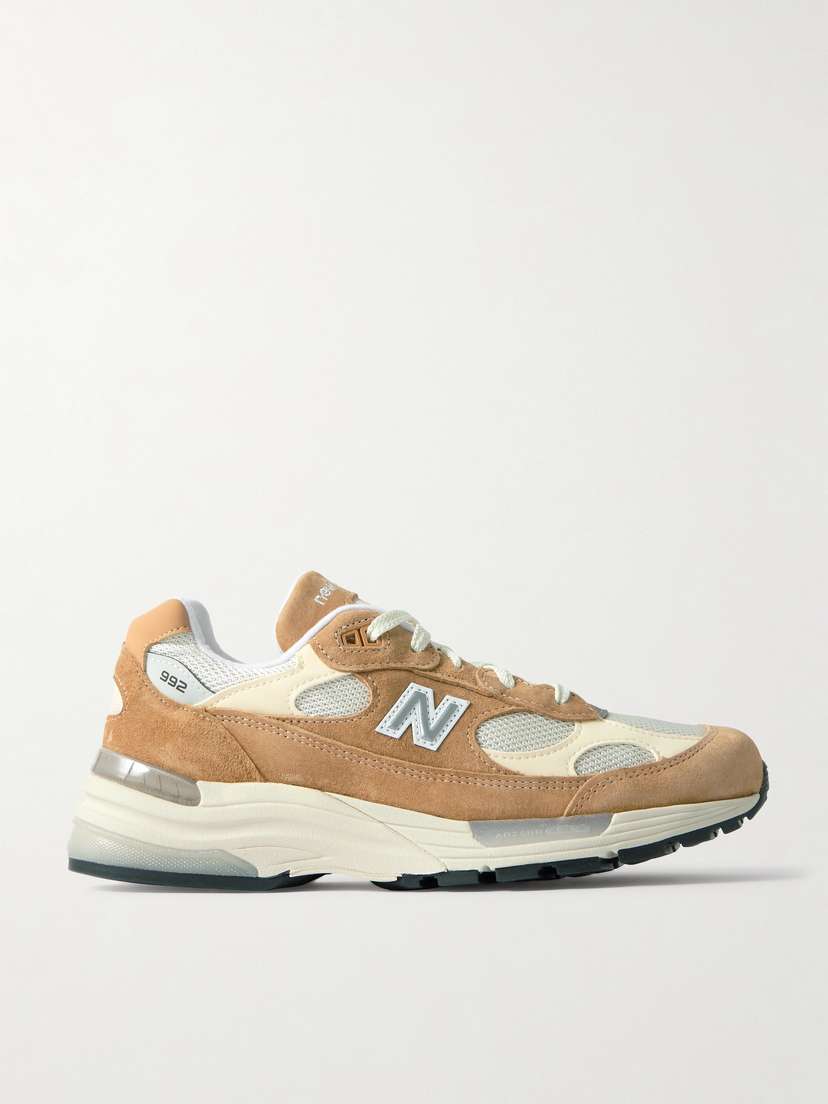 Кроссовки 992 core из замши, кожи и сетки New Balance, бежевый