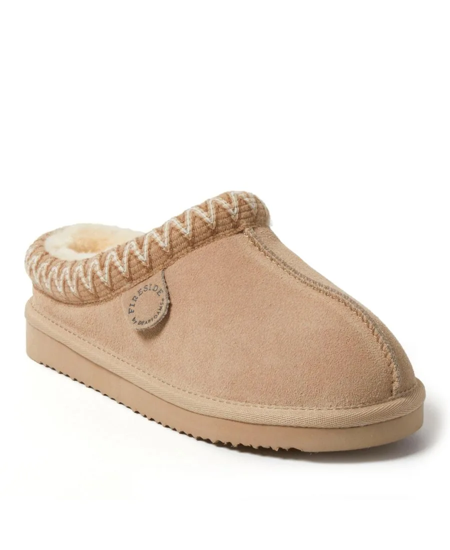 Сабо Greta из натуральной овчины с вышивкой Dearfoams, Sand