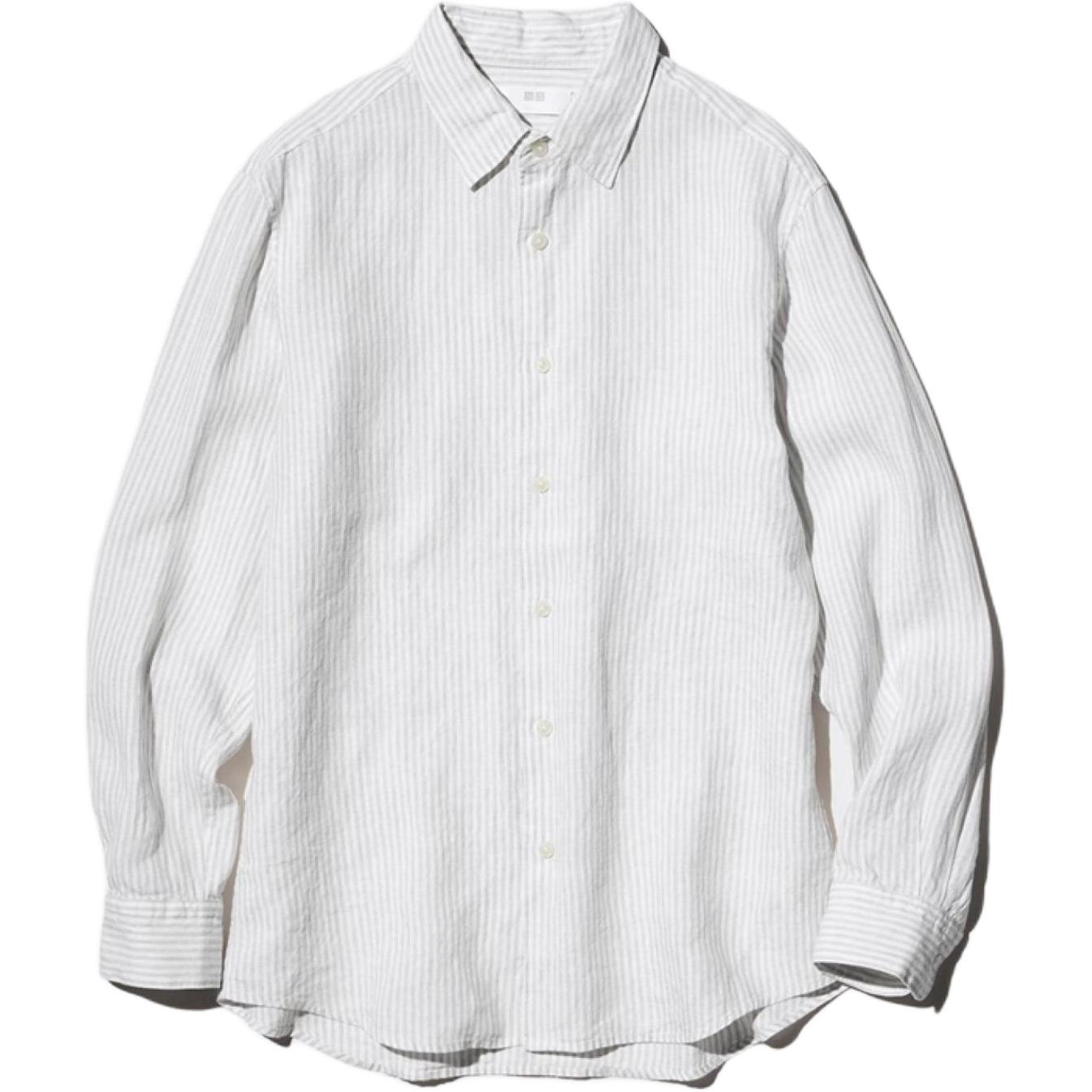 

Рубашка унисекс серая UNIQLO, серый