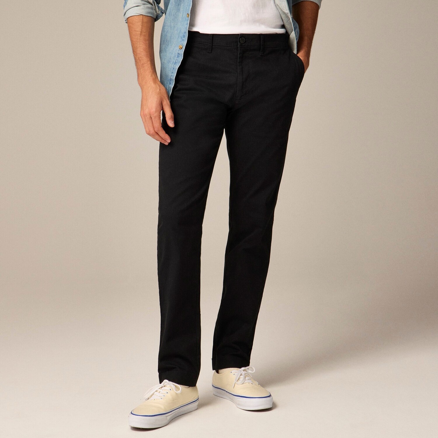 

484 облегающие эластичные брюки-чинос J.Crew, черный