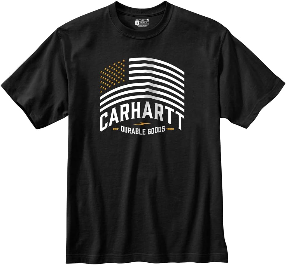 

Футболка Carhartt с принтом флага, мужская, свободного кроя, с коротким рукавом, средней плотности, Black, Черный, Футболка Carhartt с принтом флага, мужская, свободного кроя, с коротким рукавом, средней плотности, Black