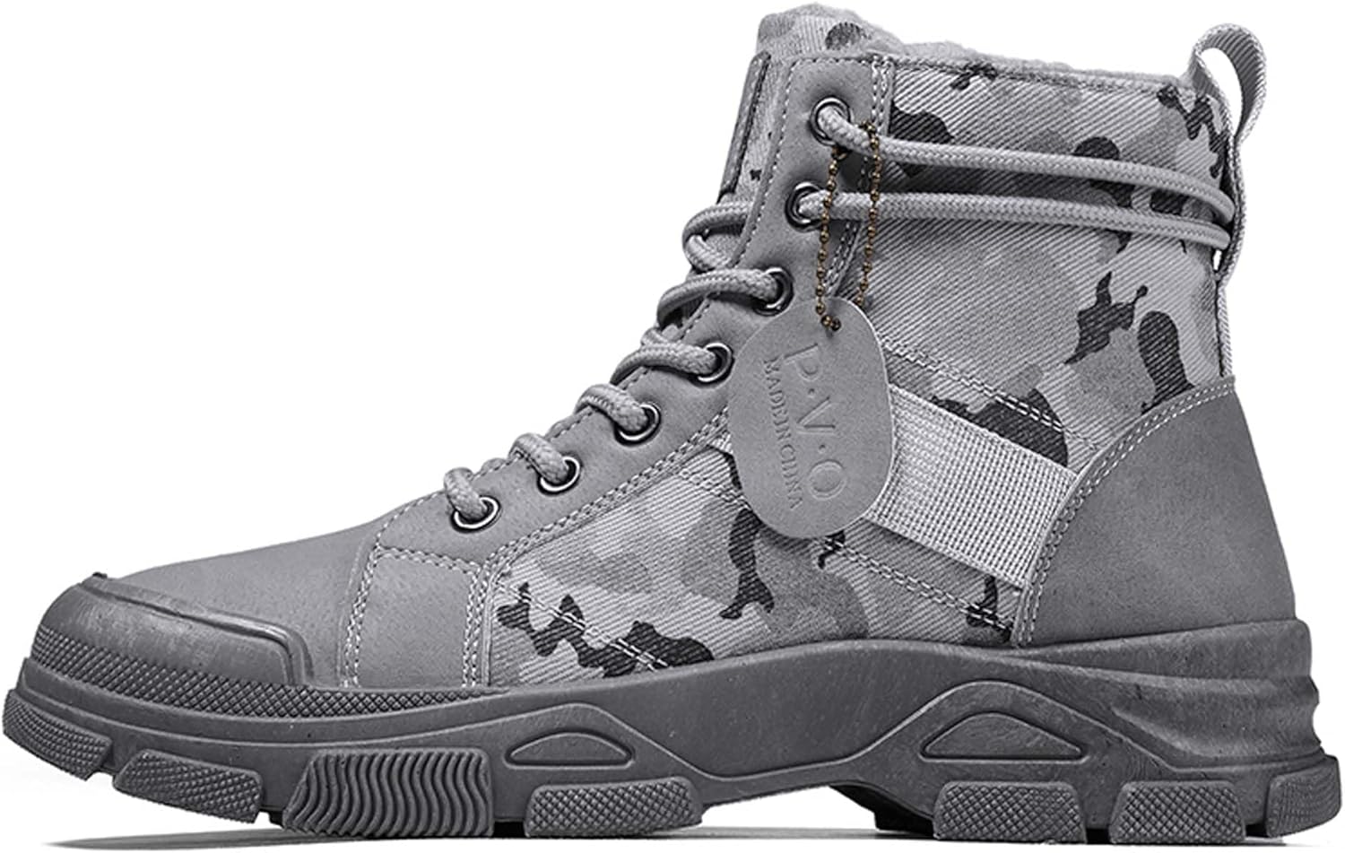 

Мужские зимние легкие походные ботинки с камуфляжным принтом, удобные и с нескользящей подошвой, повседневные ботинки Generic, серый