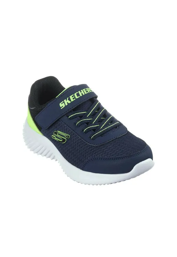 Низкие кроссовки с рваными краями Skechers, Navy Lime — фото 2
