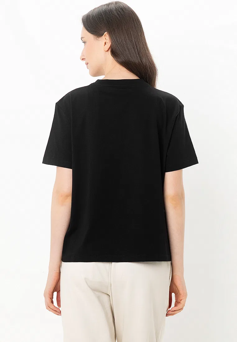 Футболка, классическая, модель Hero Classic Monologo C Neck Tee, Calvin Klein Jeans, черный — фото 2