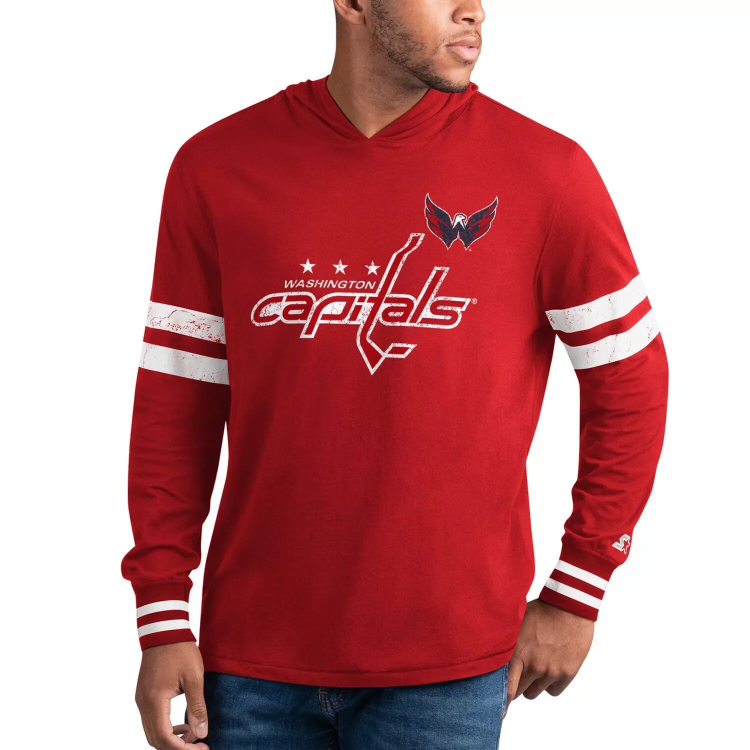 

Мужская футболка с длинным рукавом темно-синего/белого цвета Washington Capitals Offense Hoodie Starter, Синий, Мужская футболка с длинным рукавом темно-синего/белого цвета Washington Capitals Offense Hoodie Starter