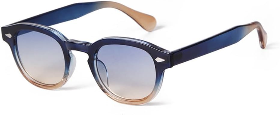 

Солнцезащитные очки с градиентным синим покрытием и круглыми заклепками UV400 для женщин и мужчин, для занятий спортом на открытом воздухе и верховой езды UYPTK, C21 Blue Tea