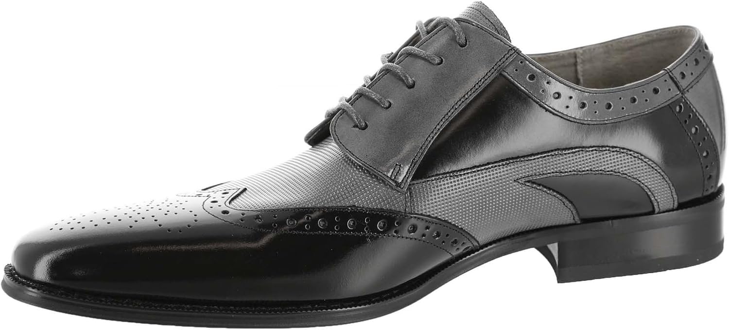 Мужские туфли Stacy Adams Ivingale Wingtip на шнуровке, черный/серый — фото 4