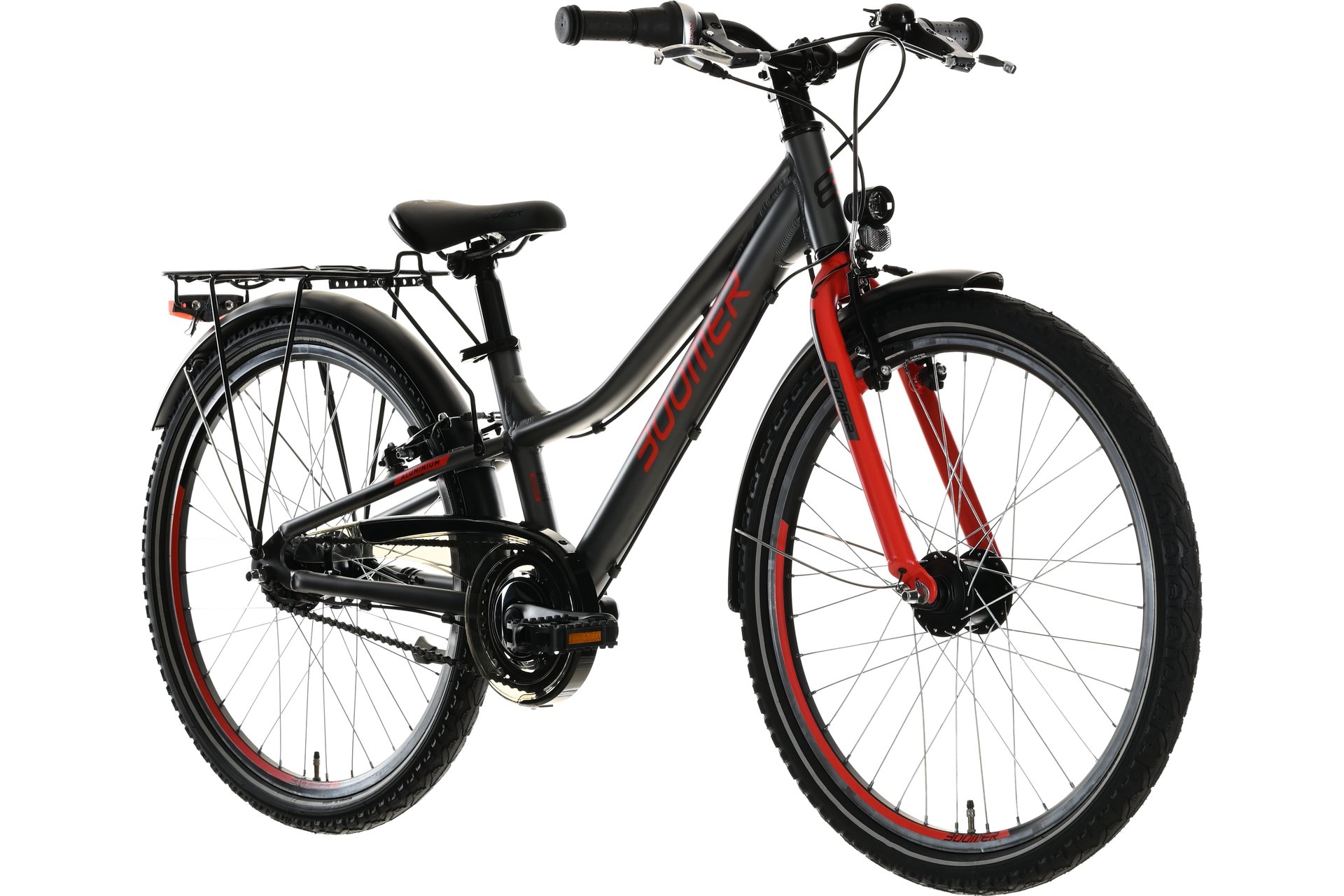 Детский велосипед Boomer RACER 24 N7 - 24 дюймов - Diamant - 2024, цвет Grau|anthracite/red/black — фото 2