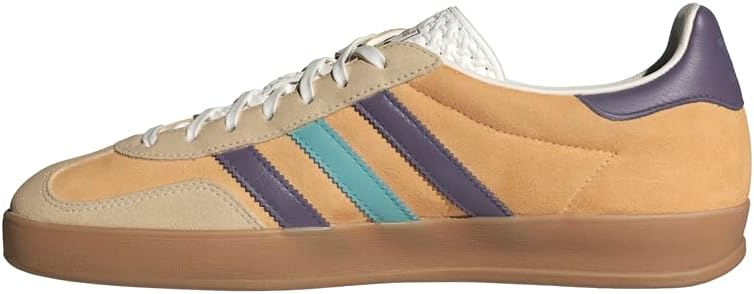 Мужские кроссовки Adidas Gazelle Indoor на шнуровке, повседневные - бежевые — фото 3