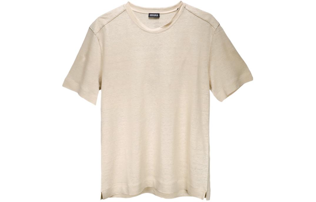 

Льняная футболка с круглым вырезом Ermenegildo Zegna, желтый