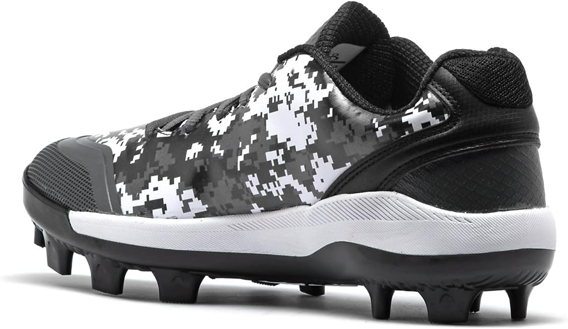 Мужские бутсы Boombah Dart Digi Camo с литой подошвой - несколько цветов - несколько размеров, белый/черный/угольный — фото 3