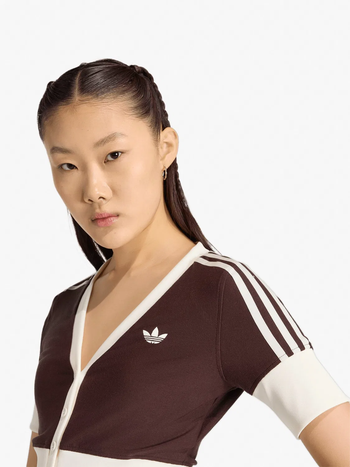 Вязаный кардиган Adidas Originals, коричневый — фото 4