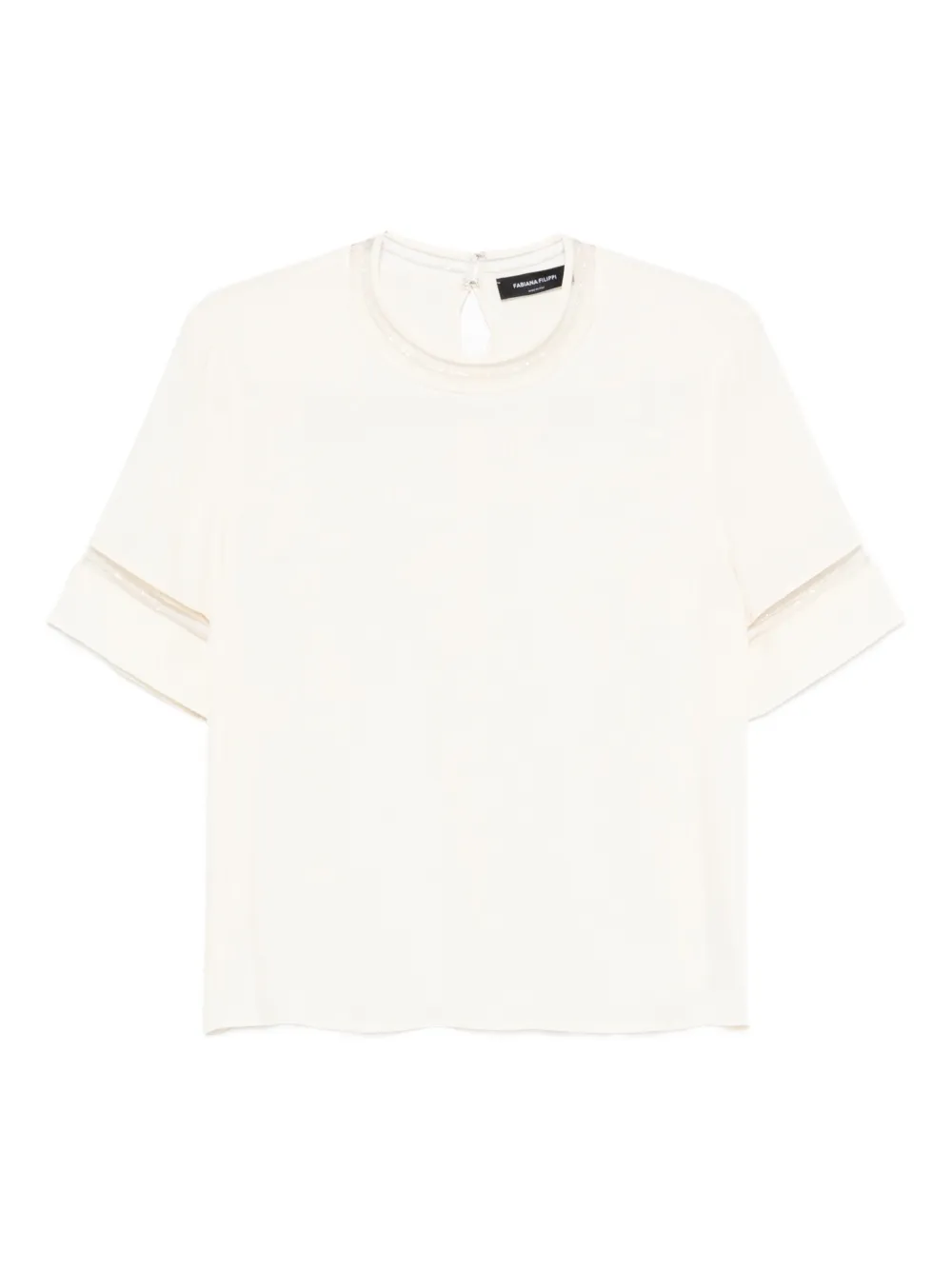 

Блуза с декором на рукавах Fabiana Filippi, нейтральный