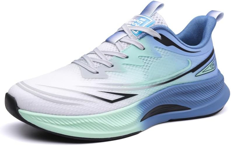 

Мужские дышащие спортивные кроссовки с сетчатым верхом, круглым носком и шнуровкой, с толстой подошвой, легкие и противоскользящие, подходят для ходьбы, путешествий и игры в бадминтон Igzbibg, белый