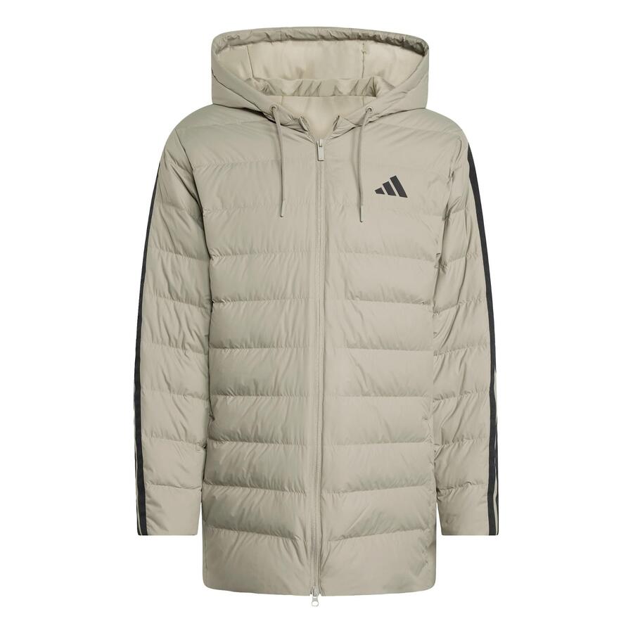 ADIDAS Легкая пуховая парка Essentials CLIMAWARM с тремя полосками и капюшоном — фото 2