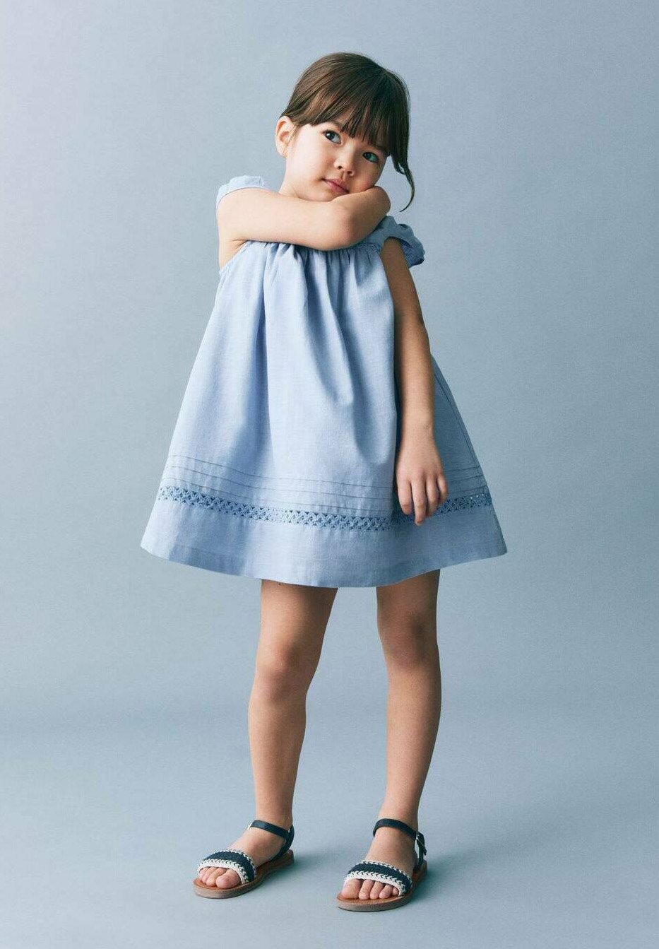 

Повседневное платье Mango Kids, светло-голубой