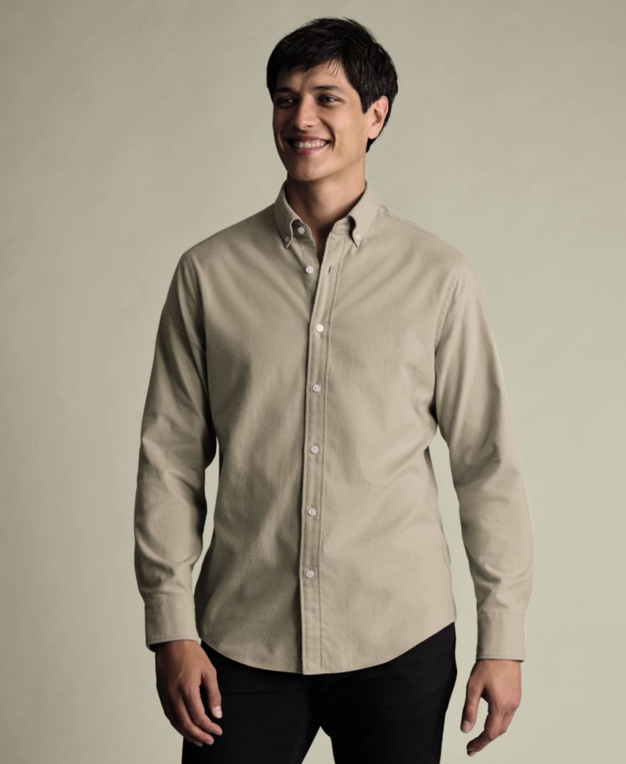 

Мужская приталенная рубашка с длинными рукавами Charles Tyrwhitt, Taupe