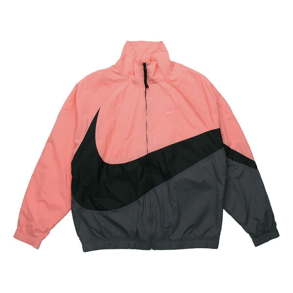 

Куртка men's sports jacket stand collar color block 'black gray pink' Nike, черный