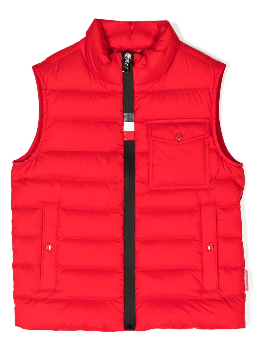 

Дутый жилет на молнии Moncler Enfant, красный