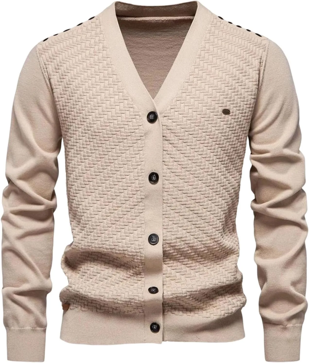 

Мужской кардиган с V-образным вырезом и пайетками