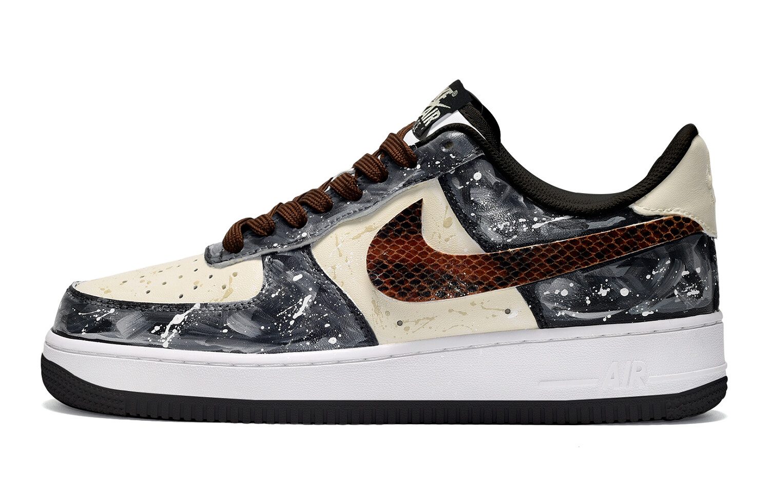 

Женские кроссовки для скейтбординга Nike Air Force 1, Grey White Brown