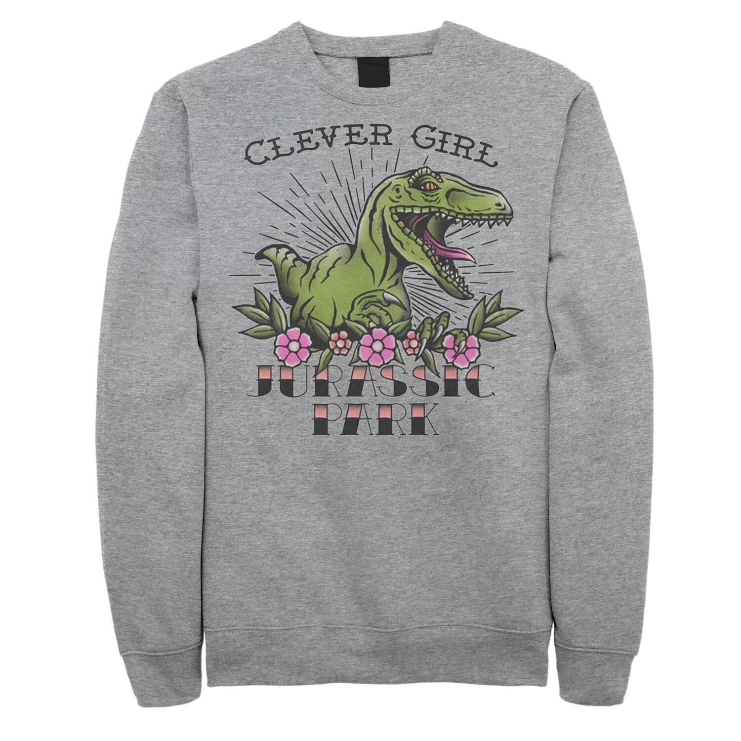 

Мужской флисовый пуловер с рисунком «Парк Юрского периода» Velociraptor Clever Girl Licensed Character