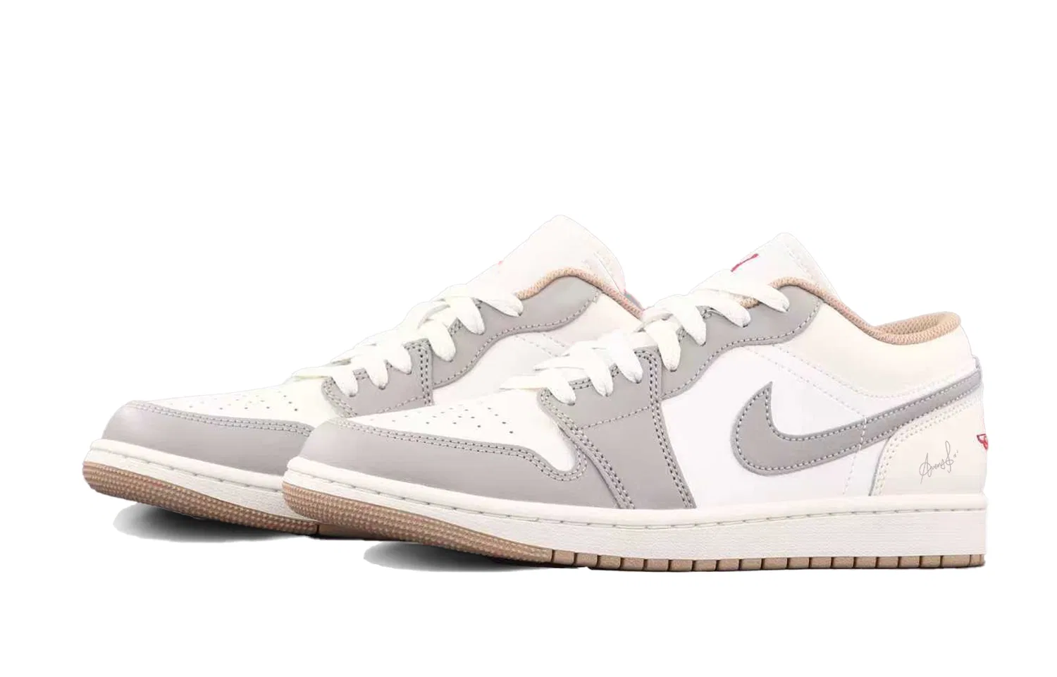Кроссовки баскетбольные низкие Jordan Air 1 Beige Gray — фото 4