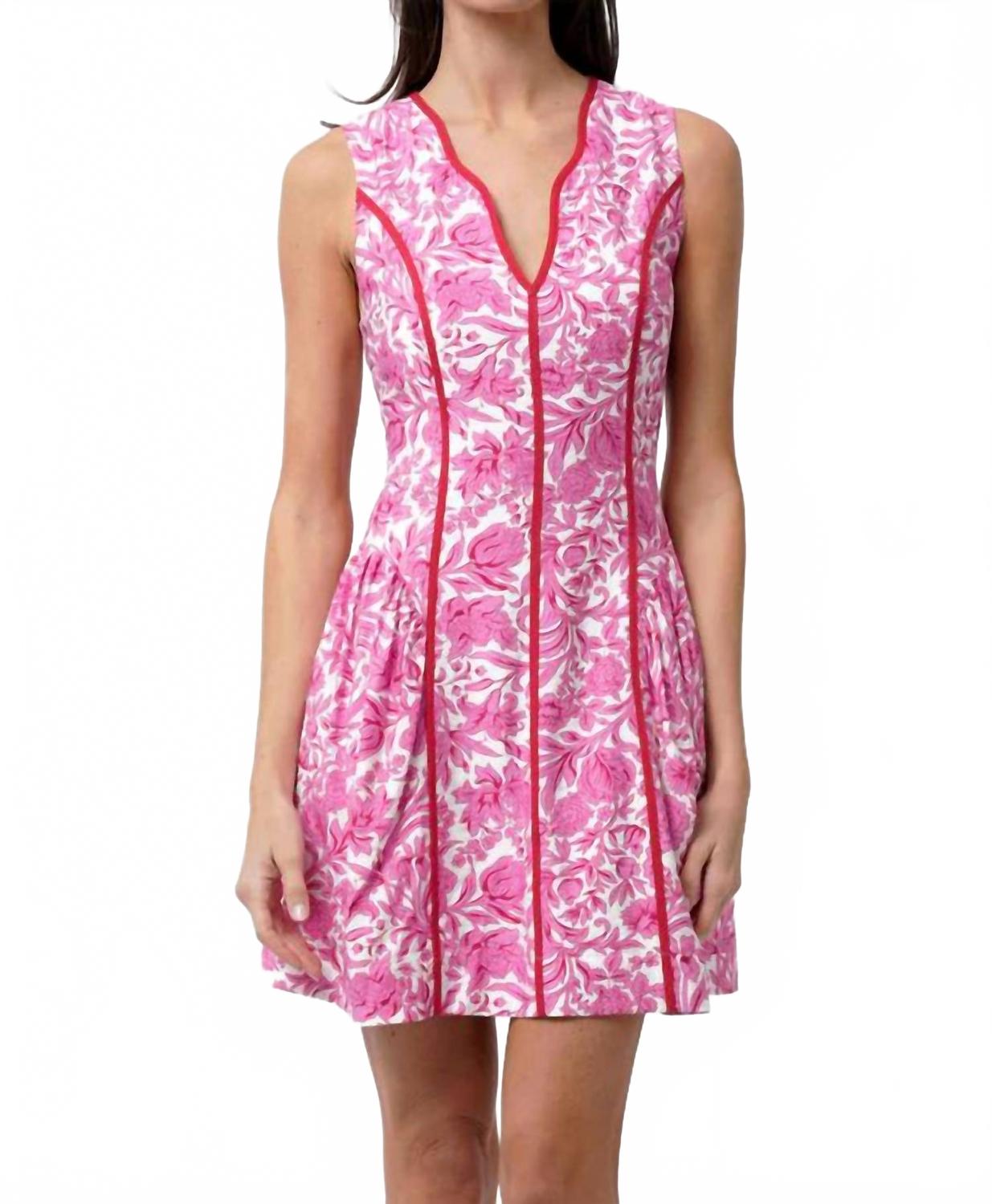 

Кендра Цветочное платье мини с волнистым краем в розовом Adelyn rae