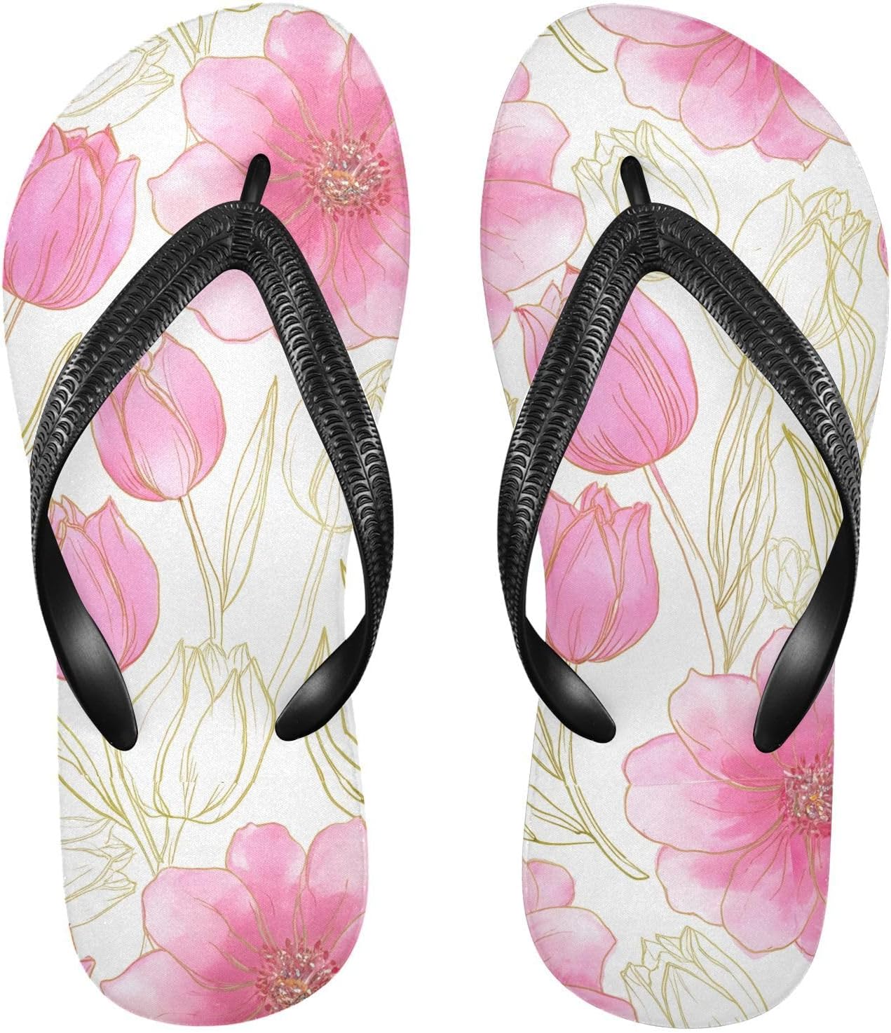 

Вьетнамки Anemones Floral White, пляжные шлепанцы-сланцы для душа, резиновые, нескользящие, летние тапочки для ходьбы для женщин и мужчин Sinestour