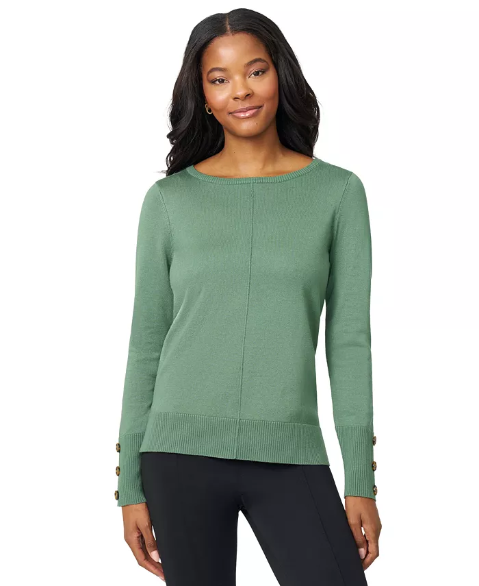 

Женская туника-свитер с пуговицами на манжетах легкого кроя Melissa Paige, синий