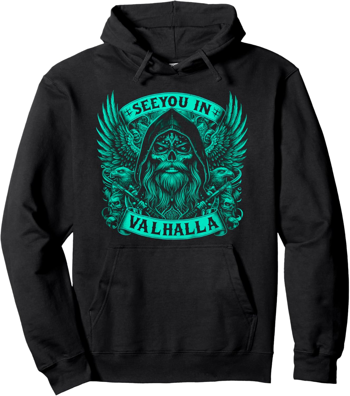 

Худи с викингским дизайном в стиле скандинавов и Одина See You In Valhalla Vikings Design Wotan Odin, черный