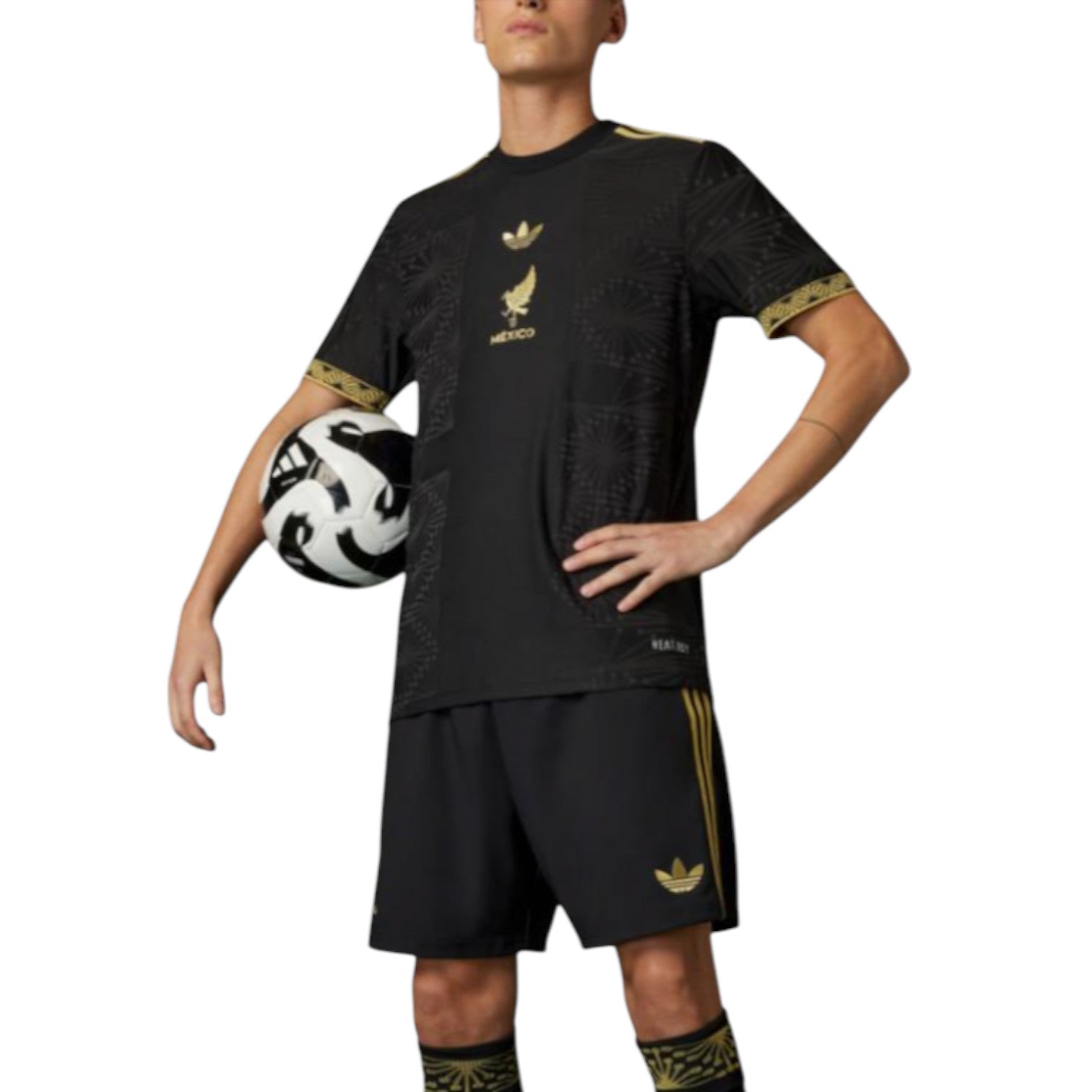 Джерси adidas x Mexico Gold Jersey Slim Fit Asia Sizing 'Black' — фото 2