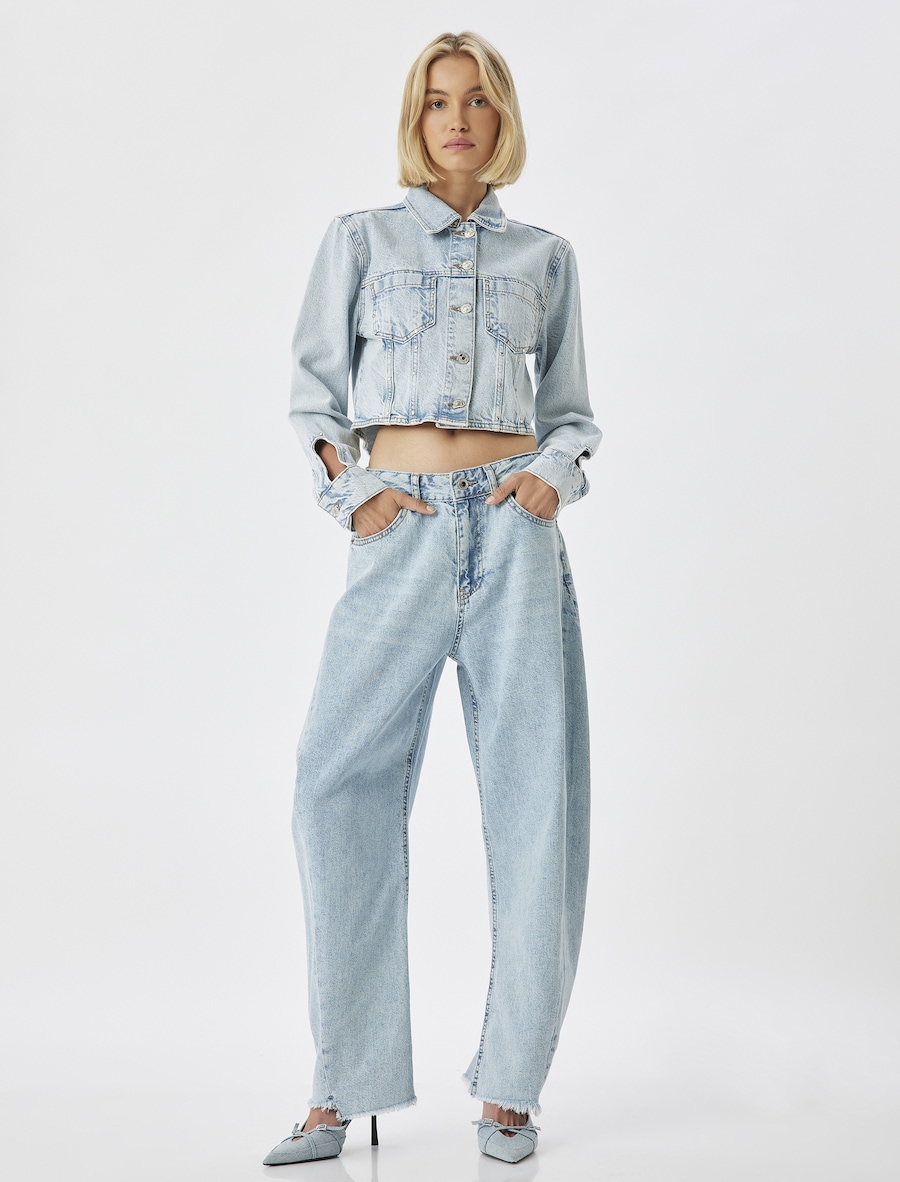 

Джинсы свободного кроя Koton, светло-голубой