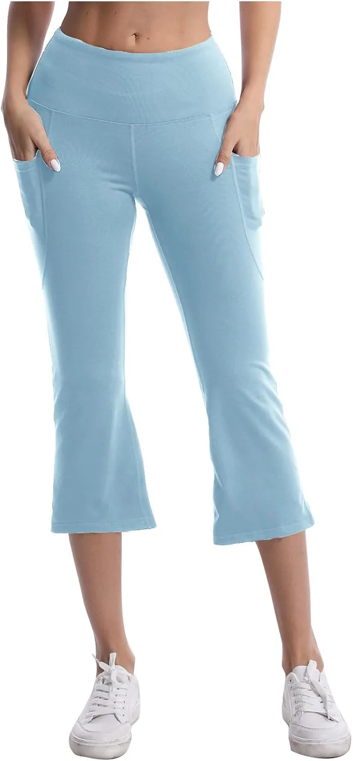 

Капри-легинсы для женщин с эффектом контроля живота, высоким поясом и карманом