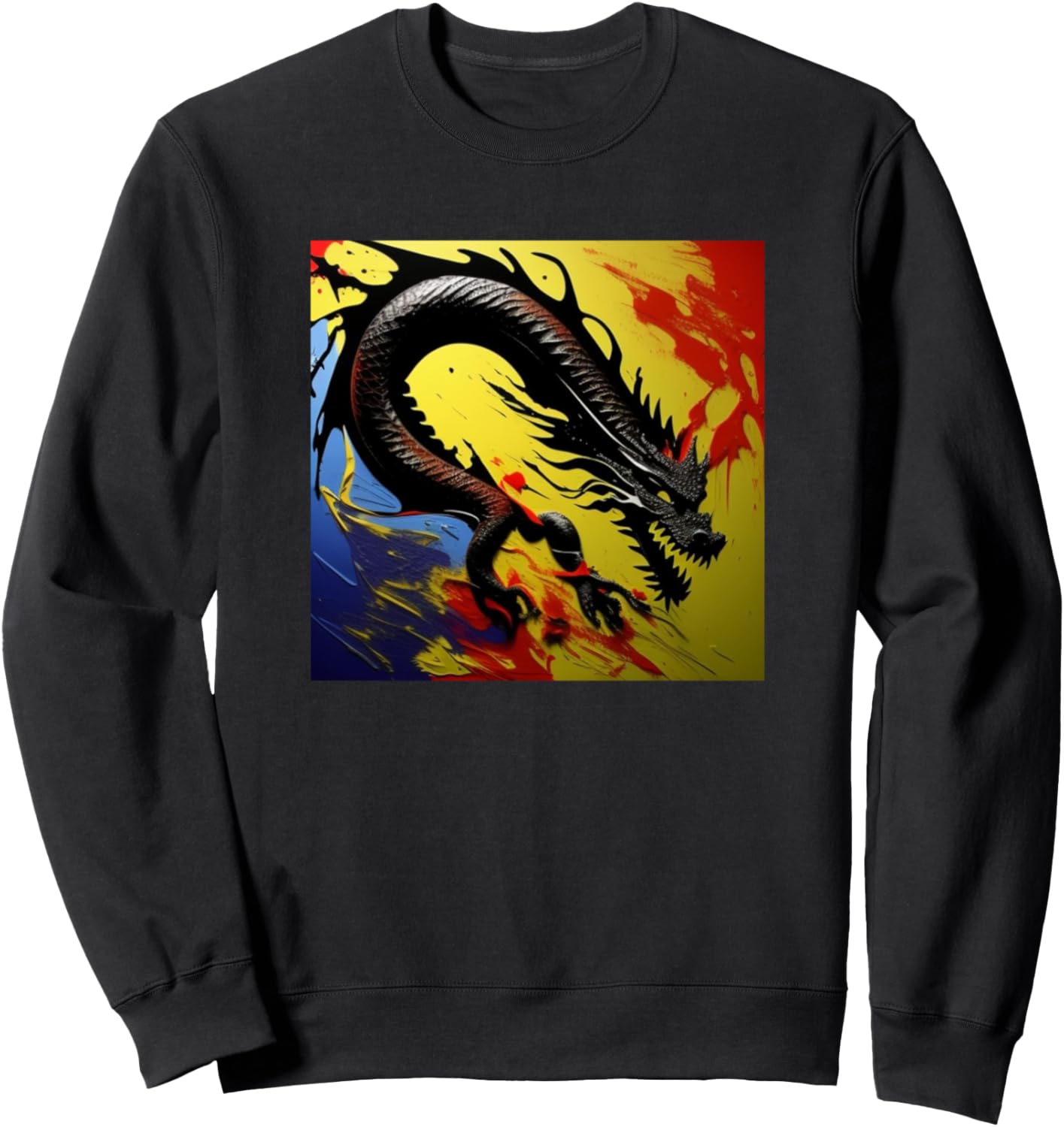 

Красочный силуэт дракона. Толстовка для любителей драконов Dragon Art Men Women + Kids Boys Girls Gift, черный