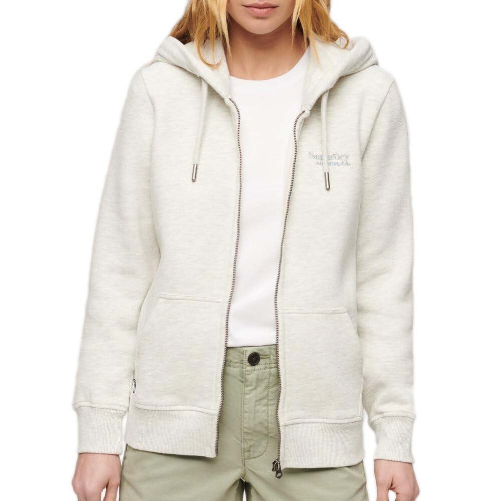 

Толстовка Superdry Essential Logo Full Zip, бежевый