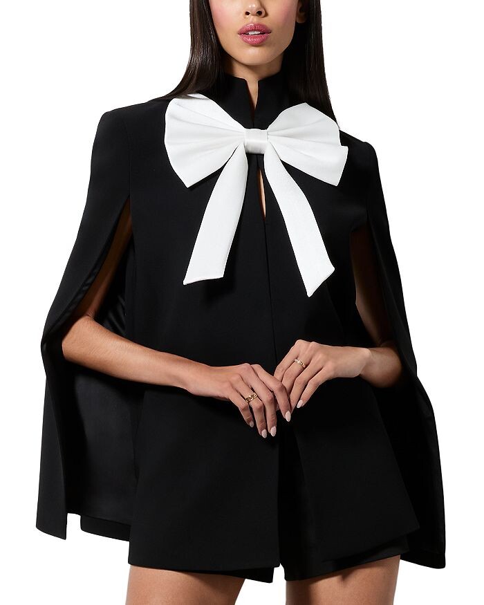 

Куртка-кейп с бантом Alice and Olivia Phillippa, черный
