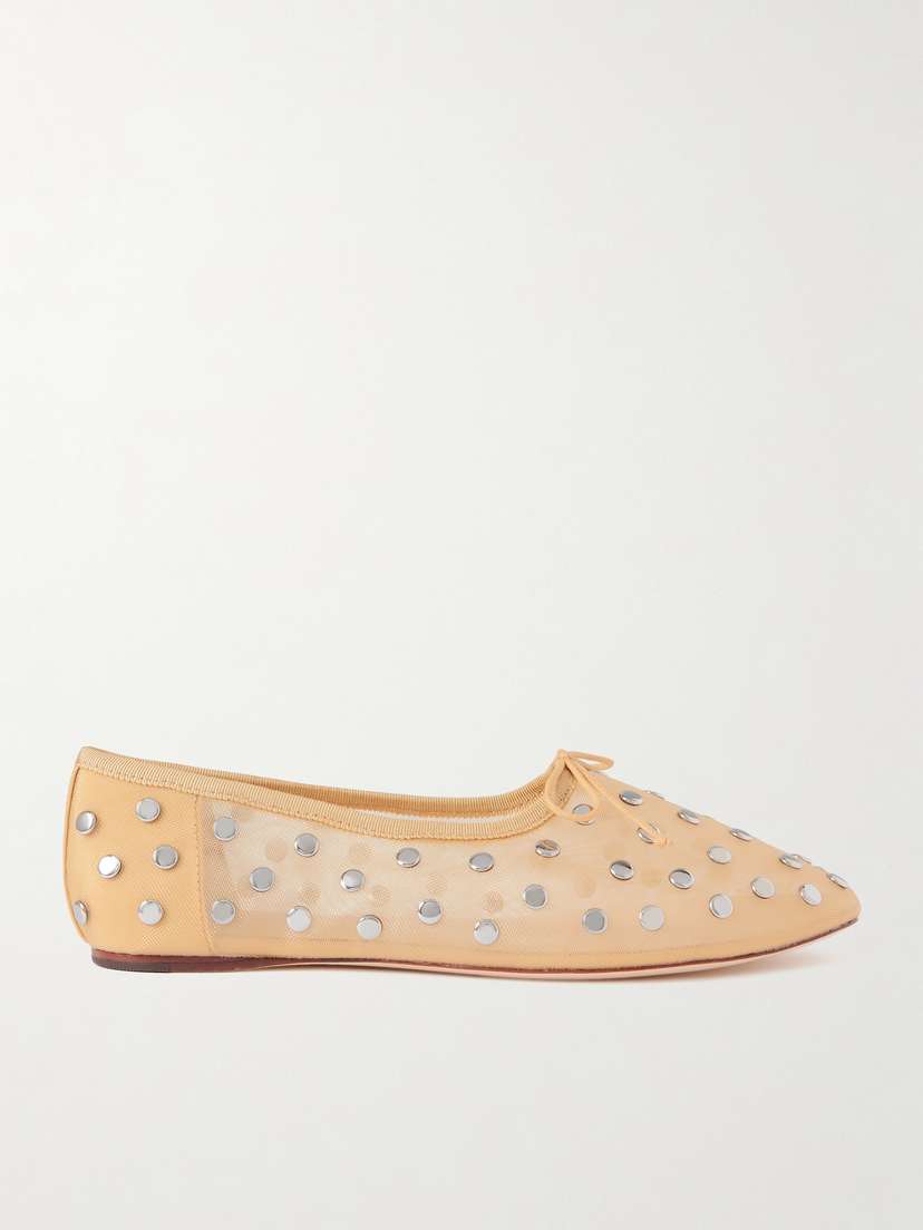 Балетки Landon из сетчатой ткани с декором Loeffler Randall, бежевый