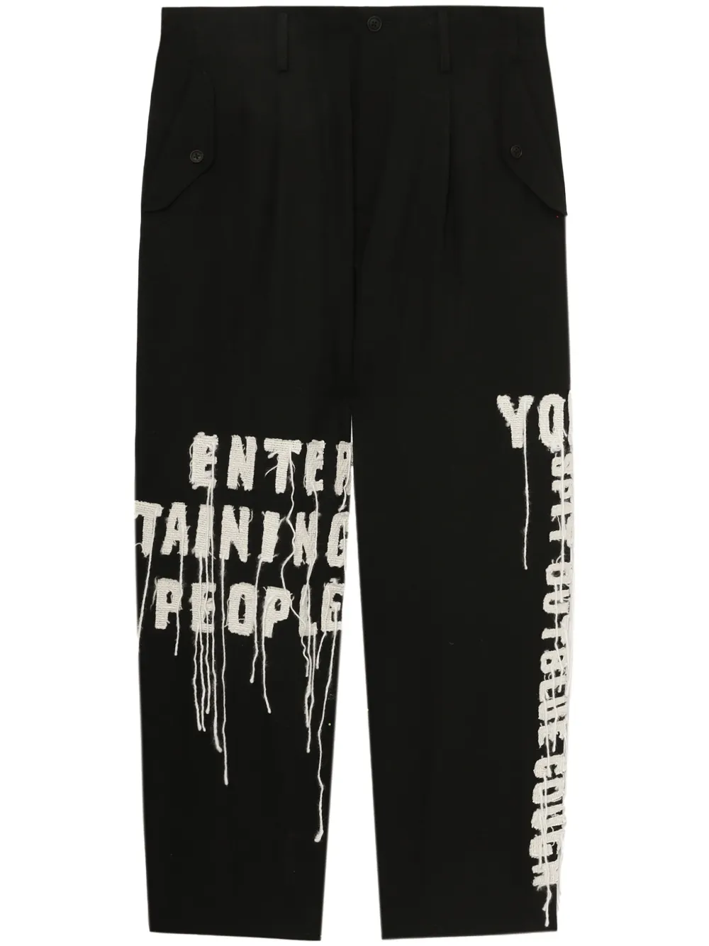 

Брюки с вышивкой Yohji Yamamoto, черный