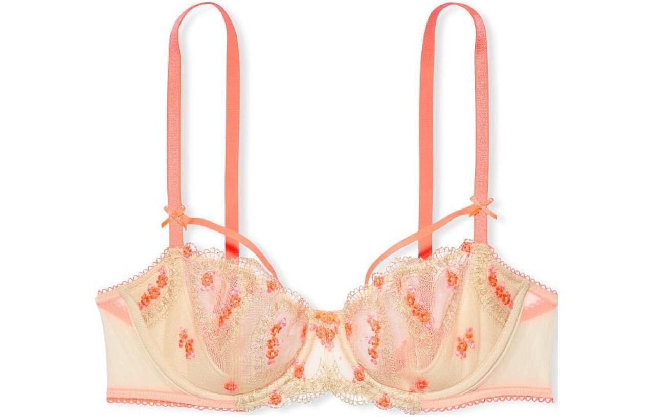 

Женский бюстгальтер Victoria's Secret, цвет Champagne coral red print