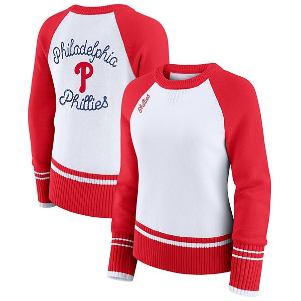 

Женский белый свитер Philadelphia Phillies с цветными вставками Wear By Erin Andrews