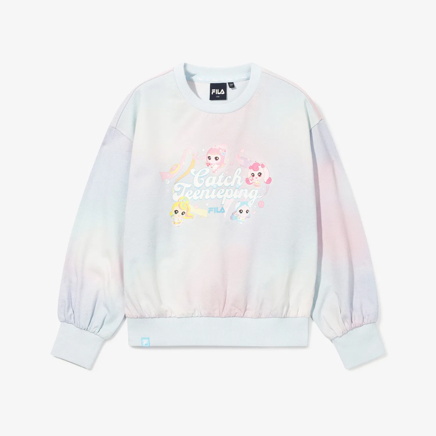 Детский свитшот Catch Teenieping x Fila Kids с тай-дай принтом, тёмно-синий, от Fila Kids — фото 2