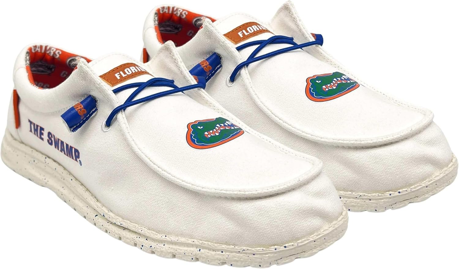 

Мужские слипоны из холщовой ткани Vaccari Nate NCAA, Удобная и легкая повседневная обувь, Florida Gators/Off White