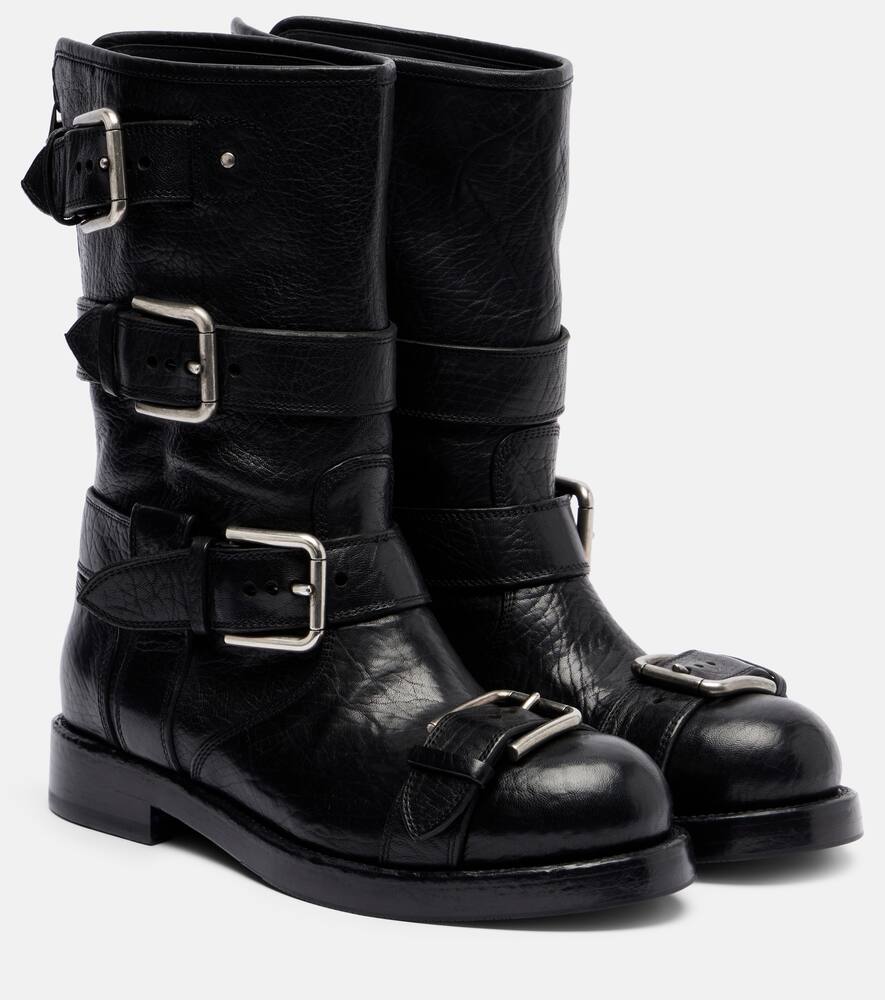 Кожаные байкерские ботинки Dolce&Gabbana, Black