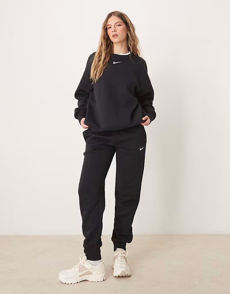 Толстовка Nike Phoenix Fleece oversize longline черного цвета — фото 2