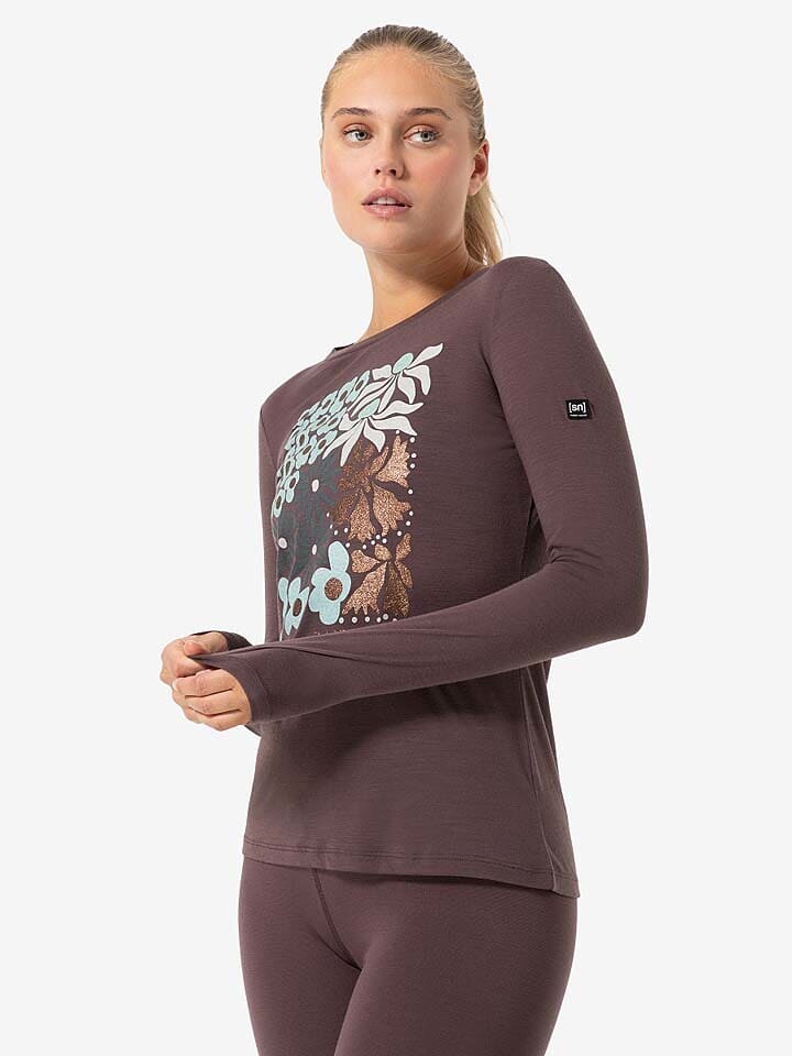 

Лонгслив super.natural Funktionslongsleeve MAT IS, красный