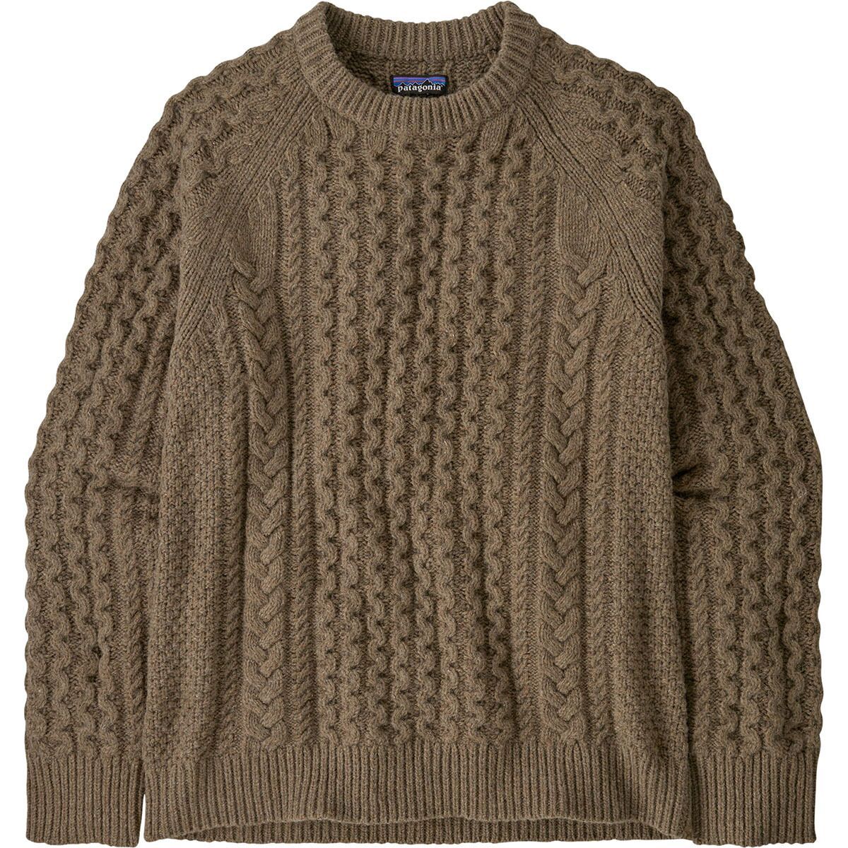 

Свитер Recycled Wool-Blend Cable Knit с круглым вырезом Patagonia, коричневый