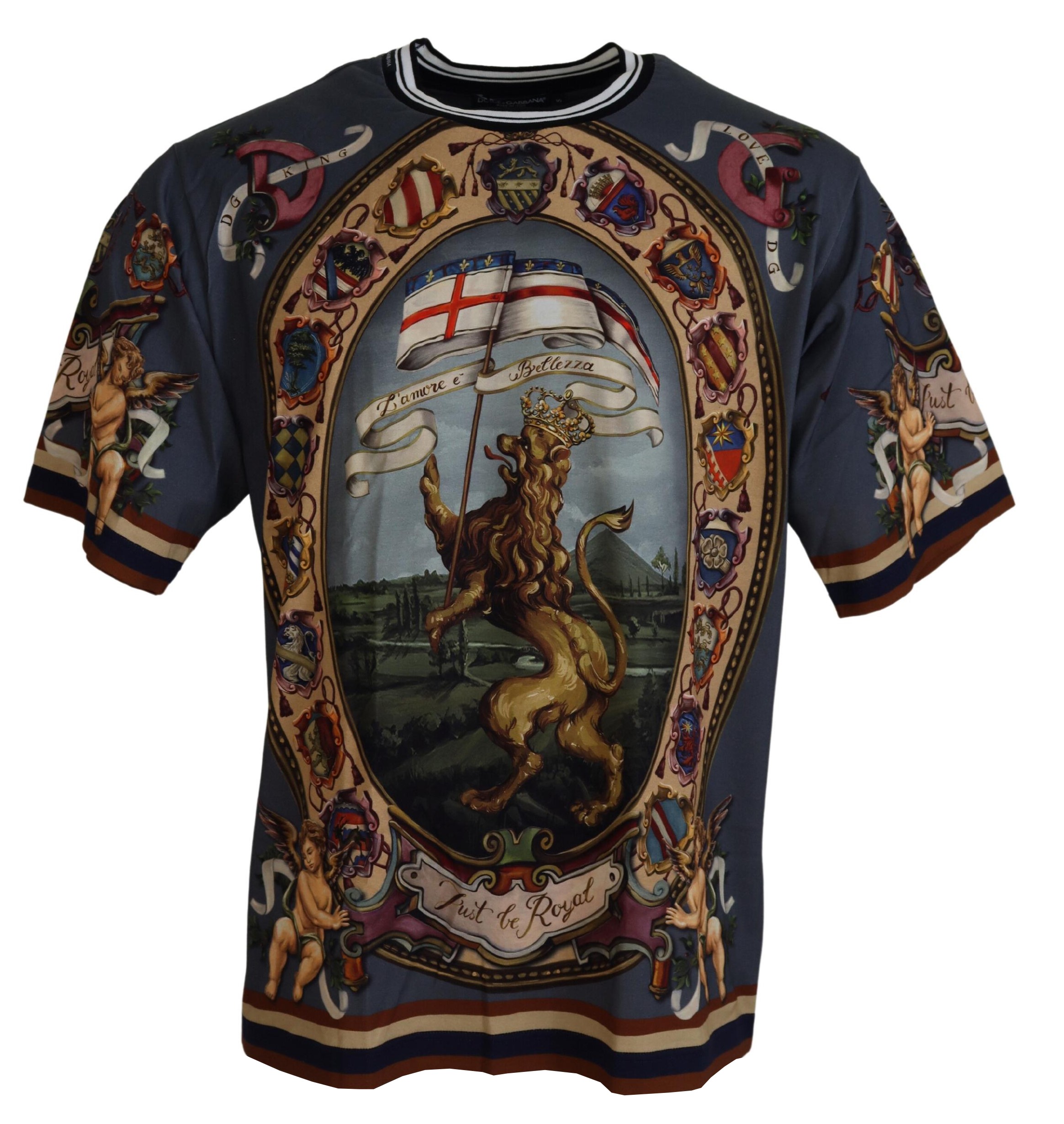 

Разноцветная хлопковая футболка с круглым вырезом Dolce & Gabbana