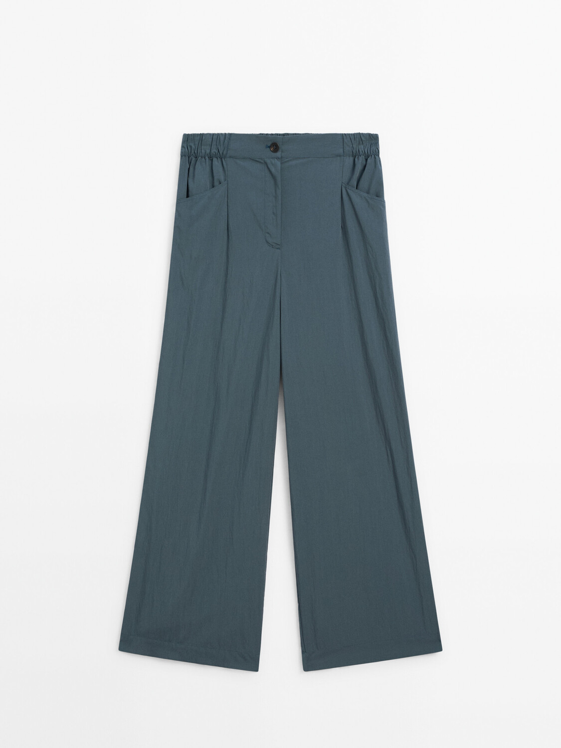 

Широкие брюки из поплина Massimo Dutti, зелеый